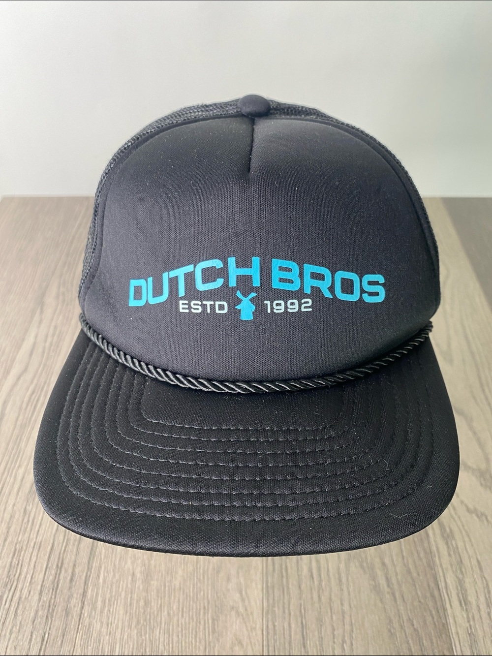 Dutch Bros Black Trucker Hat with Teal Logo